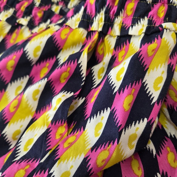 Anthropologie Pink Yellow Ikat Geometric Paperbag Waist Shorts OB1613131 Large - Picture 5 of 9